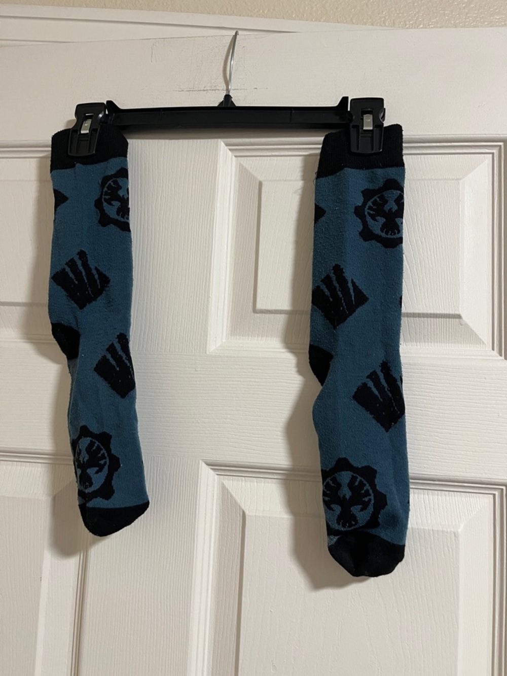 Microsoft Teal Crew Socks with Black Pattern